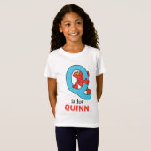 Elmo Alfabet | Q Blauw T-shirt (Voorkant volledig)