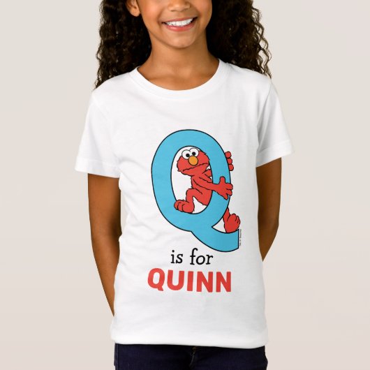Elmo Alfabet | Q Blauw T-shirt (Voorkant)