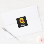 Elmo Alfabet | Q Vraagteken Vierkante Sticker (Envelop)
