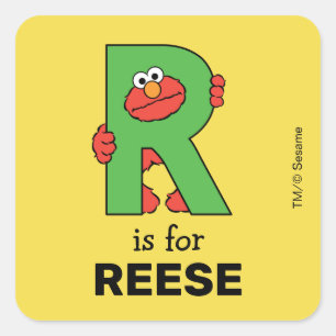 Elmo Alfabet R Groen Vierkante Sticker
