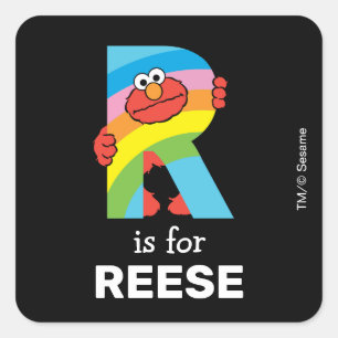 Elmo Alfabet R Regenboog Vierkante Sticker
