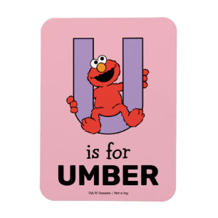 Elmo Alfabet U Paars Magneet