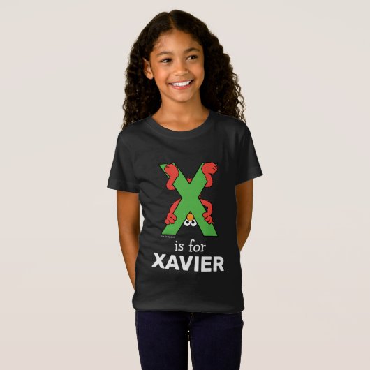 Elmo Alfabet | X Groen T-shirt (Voorkant volledig)