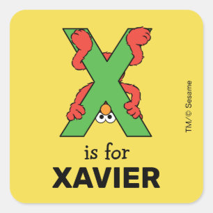 Elmo Alfabet X Groen Vierkante Sticker