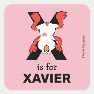 Elmo Alfabet   X Röntgen Vierkante Sticker