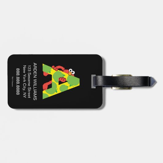 Elmo Alphabet | A Apple Bagagelabel (Achterkant horizontaal)