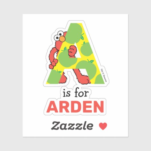 Elmo Alphabet | A Apple Sticker (Vel)