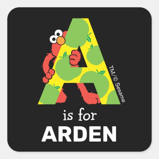 Elmo Alphabet | A Apple Vierkante Sticker (Voorkant)