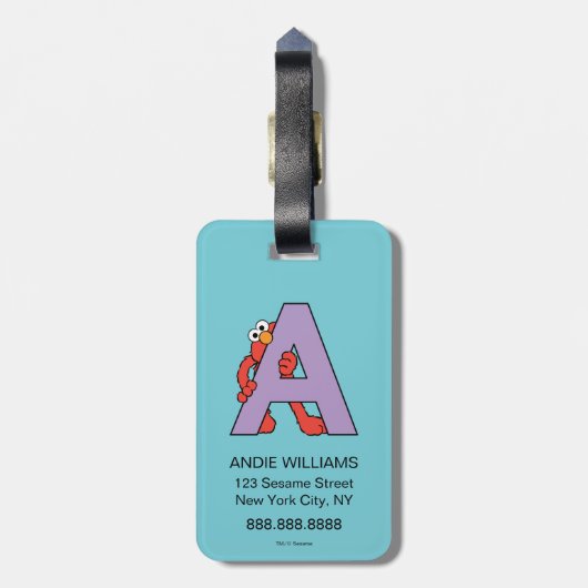 Elmo Alphabet | A PAARS Bagagelabel (Achterkant verticaal)