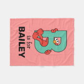 Elmo Alphabet | B BLAUWGROEN Fleece Deken (Voorkant (Horizontaal))