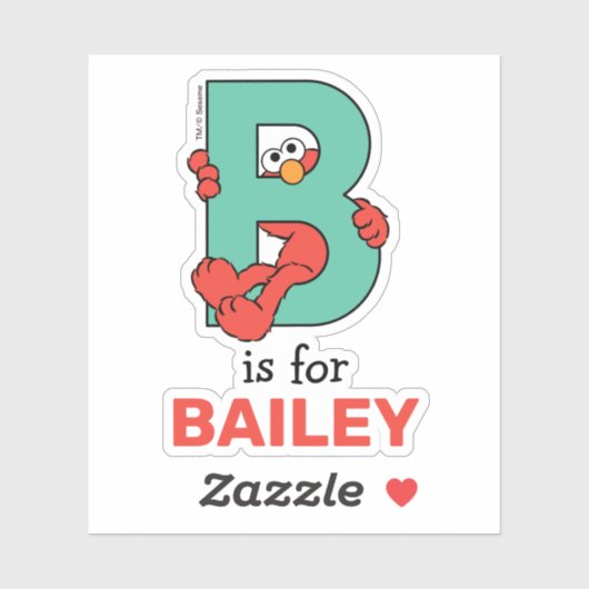 Elmo Alphabet | B BLAUWGROEN Sticker (Vel)