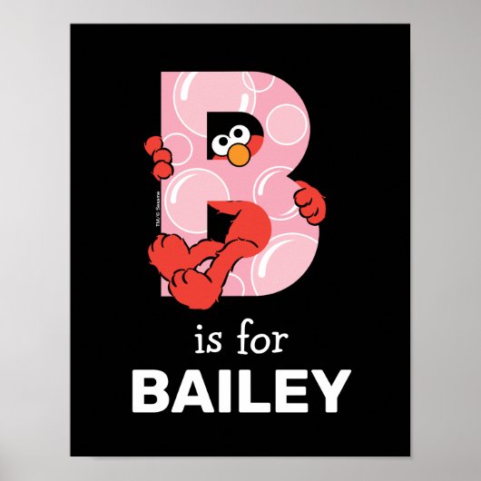 Elmo Alphabet | B Bubbles Poster (Voorkant)