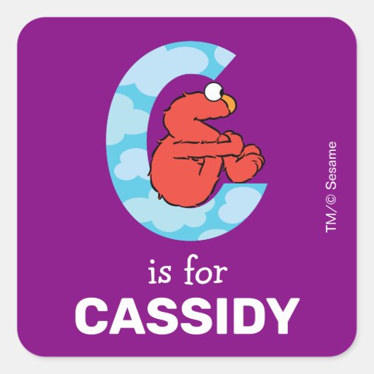 Elmo Alphabet | C Wolken Vierkante Sticker (Voorkant)