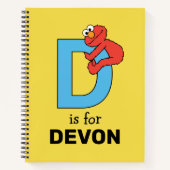 Elmo Alphabet | D Blauw Notitieboek (Voorkant)