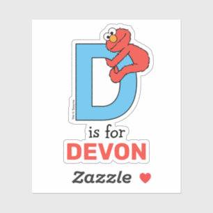 Elmo Alphabet D Blauw Sticker