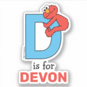 Elmo Alphabet | D Blauw Sticker (Voorkant)