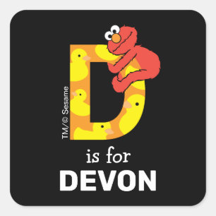 Elmo Alphabet   D Duck Vierkante Sticker