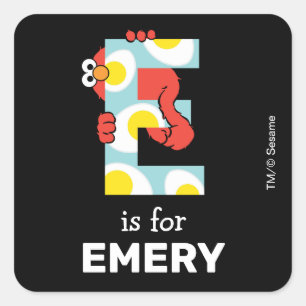 Elmo Alphabet E Eieren Vierkante Sticker