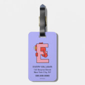 Elmo Alphabet | E Roze Bagagelabel (Achterkant verticaal)