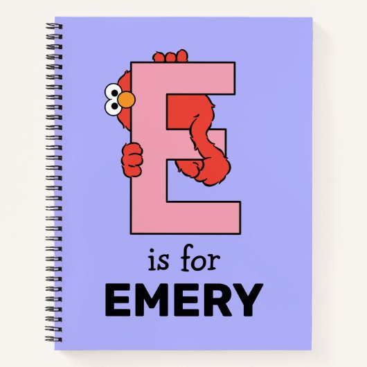 Elmo Alphabet | E Roze Notitieboek (Voorkant)