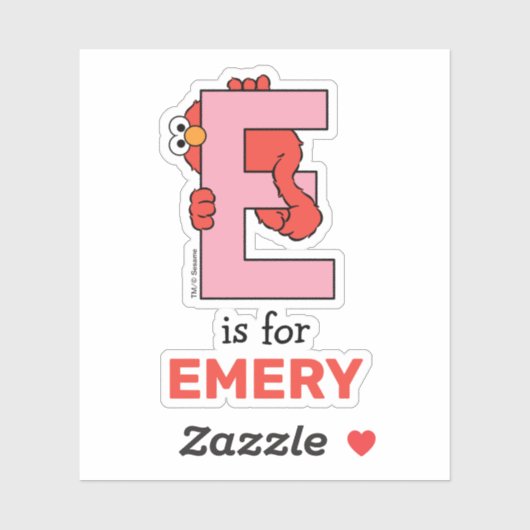 Elmo Alphabet | E Roze Sticker (Vel)