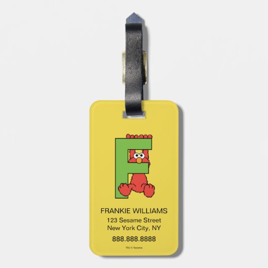 Elmo Alphabet | F Groen Bagagelabel (Achterkant verticaal)