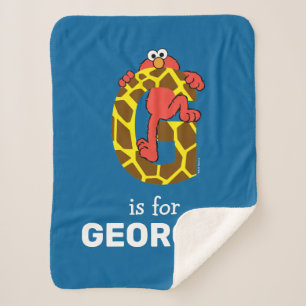 Elmo Alphabet   G GIRAFFE Sherpa Deken