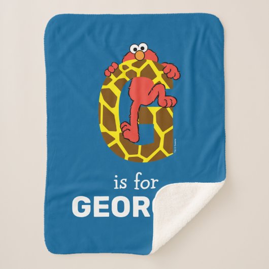 Elmo Alphabet | G GIRAFFE Sherpa Deken (Voorkant)