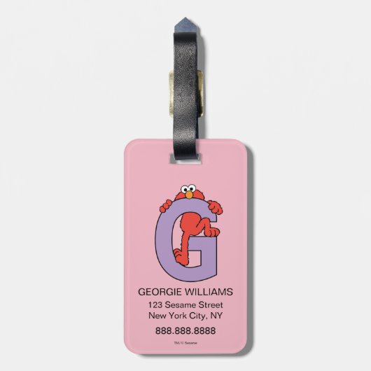 Elmo Alphabet | G PAARS Bagagelabel (Achterkant verticaal)