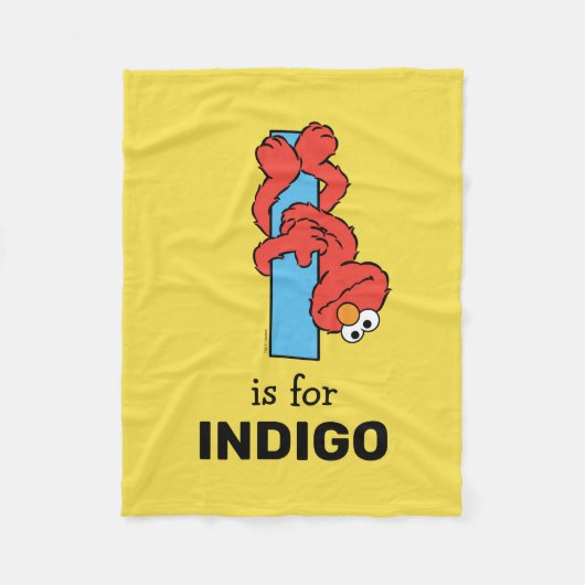 Elmo Alphabet | I Blauw Fleece Deken (Voorkant)