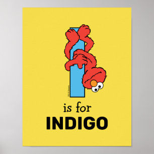 Elmo Alphabet I Blauw Poster