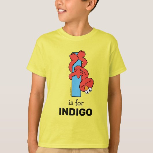 Elmo Alphabet | I Blauw T-shirt (Voorkant)