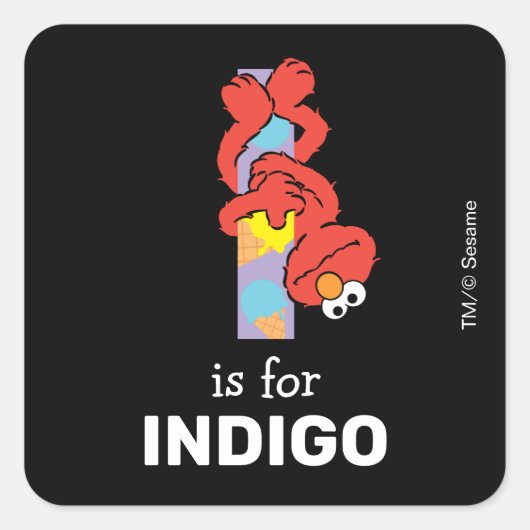 Elmo Alphabet | I Ice Cream Vierkante Sticker (Voorkant)