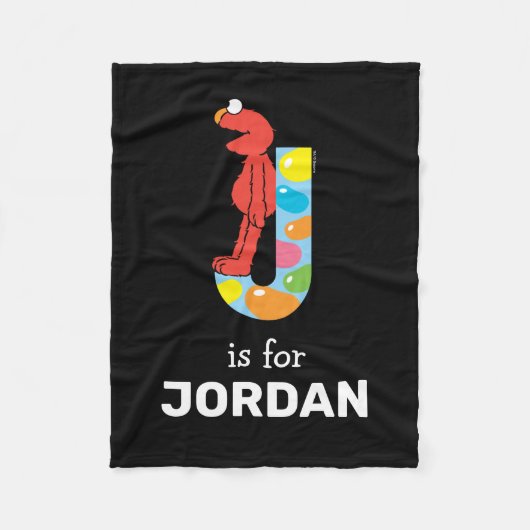 Elmo Alphabet | J Jelly Bean Fleece Deken (Voorkant)