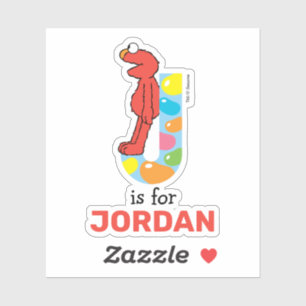 Elmo Alphabet   J Jelly Bean Sticker