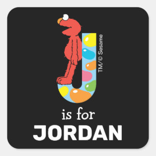 Elmo Alphabet   J Jelly Bean Vierkante Sticker