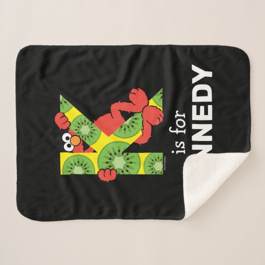 Elmo Alphabet | K Kiwi Sherpa Deken (Voorkant (horizontaal))