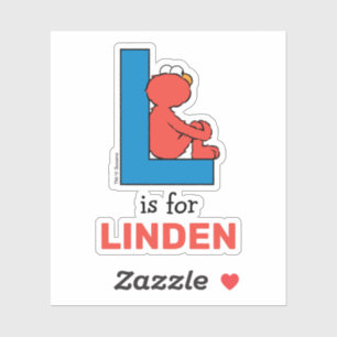 Elmo Alphabet   L Blauw Sticker