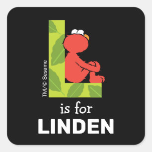 Elmo Alphabet L Leaf Vierkante Sticker