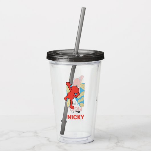 Elmo Alphabet | N Nuts Acryl Drinkbeker (Achterkant)