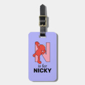 Elmo Alphabet | N Roze Bagagelabel (Voorkant verticaal)