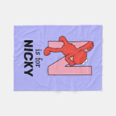 Elmo Alphabet | N Roze Fleece Deken (Voorkant (Horizontaal))