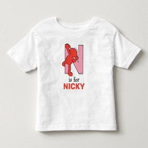 Elmo Alphabet N Roze Kinder Shirts
