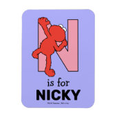 Elmo Alphabet | N Roze Magneet (Verticaal)