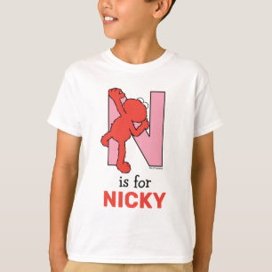 Elmo Alphabet N Roze T-shirt