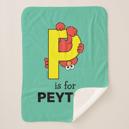 Elmo Alphabet | P Geel Sherpa Deken (Voorkant)