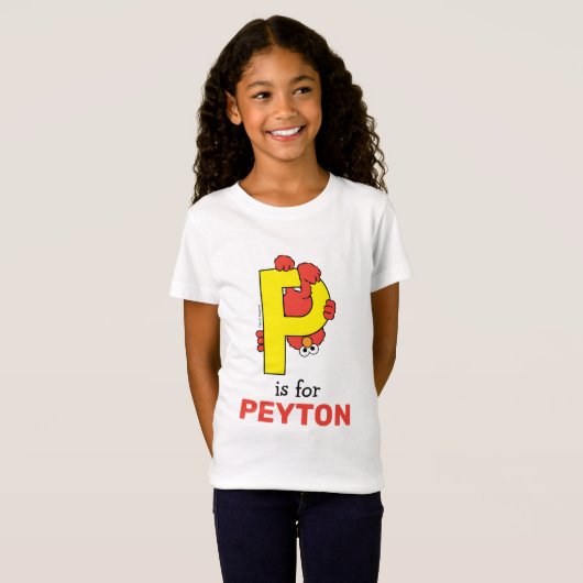 Elmo Alphabet | P Geel T-shirt (Voorkant volledig)