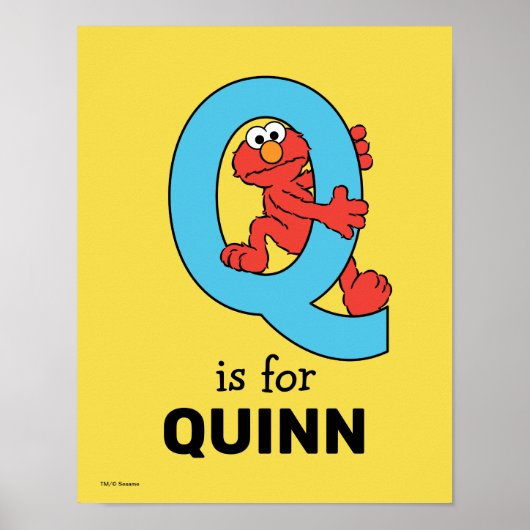 Elmo Alphabet | Q Blue Poster (Voorkant)