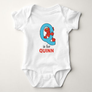 Elmo Alphabet   Q Blue Romper