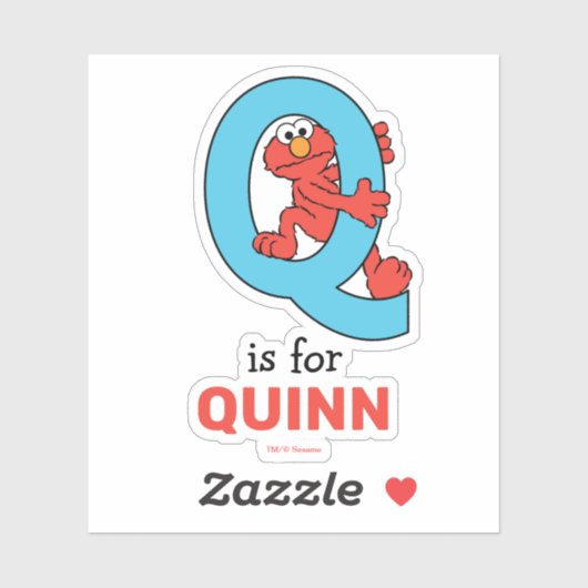 Elmo Alphabet | Q Blue Sticker (Vel)